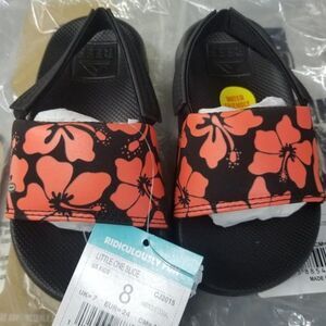 Reef Unisex-Child Little One Slide Sandal - Hibiscus Coral - Size 8